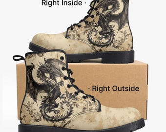 Drachen Stiefel Unisex, Mittelalter Fantasy Boots mit Vintage Look, Gothic Kampfstiefel für Rollenspiel, LARP & Cosplay, Drachenliebhaber