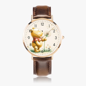 Cute Winnie the Pooh design watch for women – Winnie the Pooh watch for girls & teenagers – leather strap – gift idea birthday