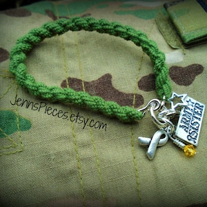 MILITARY SISTER Boot band Bracelet Army Marines National Guard USAF Navy usmc