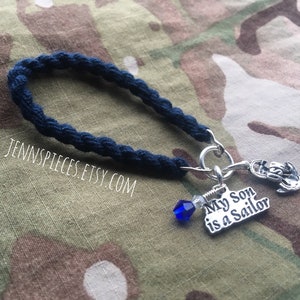 My Son is a SAILOR boot band bracelet Navy Mom parent deployment deployed basic training seabee usn mother proud