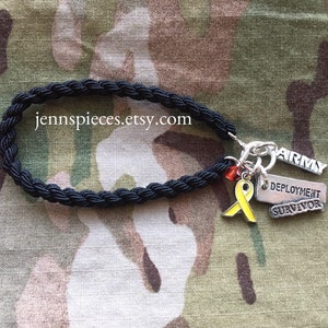 Deployment Survivor Boot Band Blouser Bracelet with charms Army Marines Air Force Navy National Guard Red Friday deployed usmc girlfriend image 1