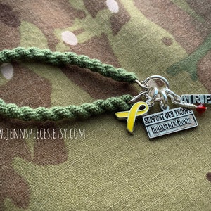 Support Our Troops Boot Band bracelet - Red Friday Army Marines Navy National Guard Deployment