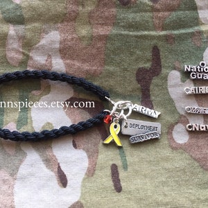 Deployment Survivor Boot Band Blouser Bracelet with charms Army Marines Air Force Navy National Guard Red Friday deployed usmc girlfriend image 2