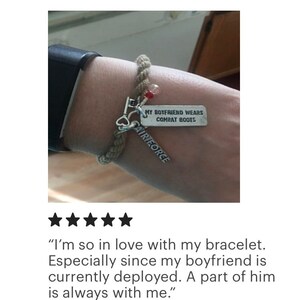 My Boyfriend Wears Combat Boots Boot Band Bracelet for the military girlfriend Army Marines Navy usmc EGA image 4