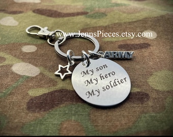 Army Son Keychain: Military Mom Gift, National Guard