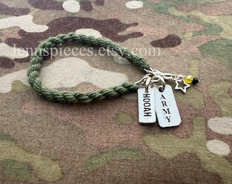 陸軍フーアチャームブーツバンドブレスレット州兵誇り高き母親親軍基礎訓練ブートキャンプドッグタグ