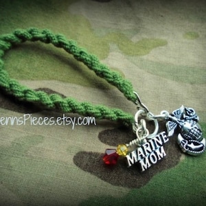 MARINE Mom OR Wife Boot Band Bracelet Eagle Globe Anchor usmc Semper Fi EGA Military