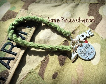 My Soldier Marine Sailor or Airman A My Lover boot band bracelet Army air force National Guard military girlfriend
