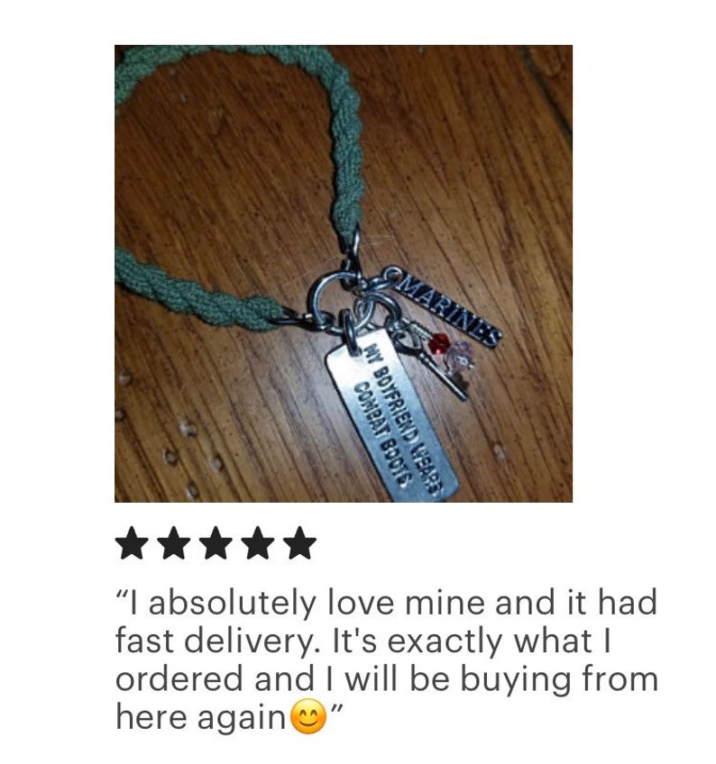My Boyfriend Wears Combat Boots Boot Band Bracelet for the military girlfriend Army Marines Navy usmc EGA image 6