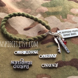 My Boyfriend Wears Combat Boots Boot Band Bracelet for the military girlfriend Army Marines Navy usmc EGA image 1