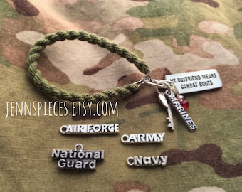 My Boyfriend Wears Combat Boots Boot Band Bracelet for the military girlfriend Army Marines Navy usmc EGA