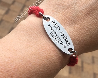 RED FRIDAY Remember Everyone Deployed boot band bracelet deployment Marines military Army