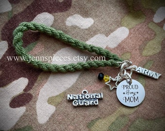 Proud Army Mom boot band bracelet National Guard military mother