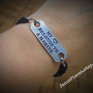 My Heart Belongs to a Marine Boot band bracelet USMC girlfriend wife semper fi