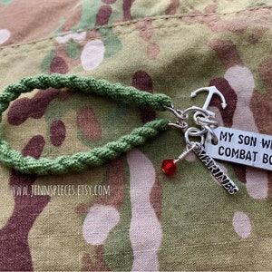 My Son Wears Combat Boots Boot Band Bracelet military mom Army Marines Air Force Navy National Guard