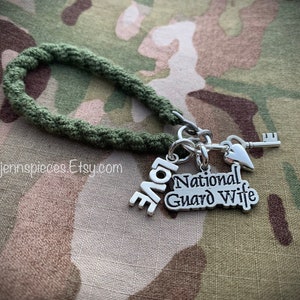 National Guard Mom OR Wife Boot Band Bracelet Army ARNG Soldier military guardsman