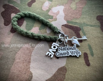 National Guard Mom OR Wife Boot Band Bracelet Army ARNG Soldier military guardsman