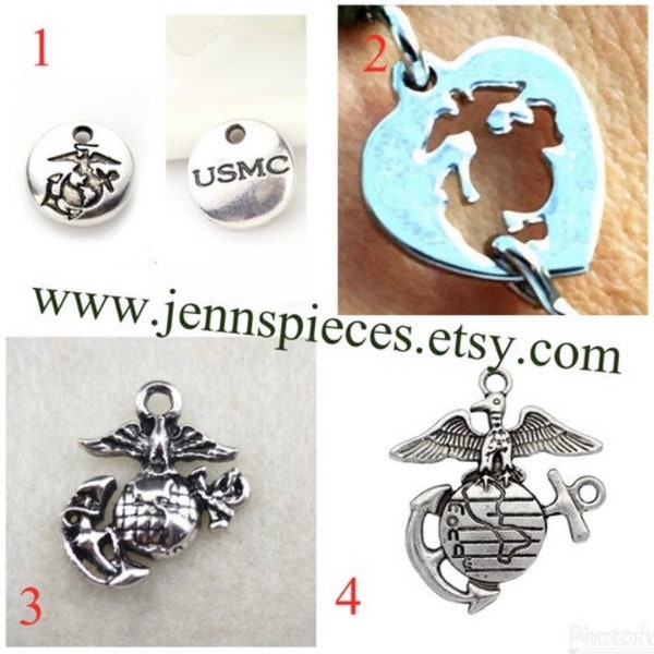 EGA Charm only Eagle Globe Anchor for boot band bracelet Marines Usmc