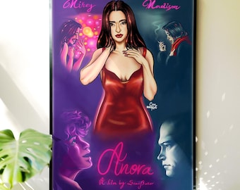 Anora Movie Poster High Quality Print Wall Art Room Decoration Illustrated Original Art Featuring Mikey Madison