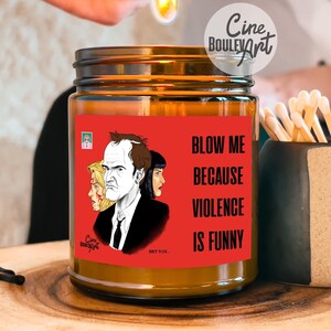 Tarantino Uma Thurman Candle, Movie Buff Gift, Tarantino Fan Candle, Pulp Fiction Graphic Art, Kill Bill Hand Drawn, Halloween Gift