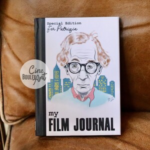 Woody Allen Journal, Original Art Notebook, Film Buff Gift, Movie Lover Journal, Film Ideas Journal, Movie Director Gift, Screenwriter Gift