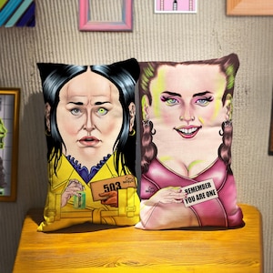 The Substance Pillow Elisabeth & Sue, Horror Thriller Decor Cinephile Halloween Gift, Demi Moore Margaret Qualley Serum Activator