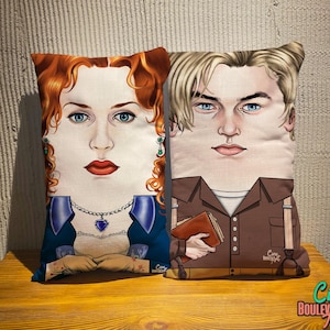 Titanic Pillow Set Jack and Rose Hand Drawn Art Movie Gift for Couples, Husband, Boyfriend, Movie Lovers, James Cameron Fan Movie Buffs