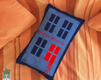 Rear Window Pillow Alfred Hitchcock Movie Decor, Gift for Movie Room, James Stewart Fans, Classic Cinema Inspired Art, Halloween Gift