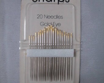 Made in Japan Sharps Size 5/10 No. 86500 Gold Eye Sewing Needles Set of 20