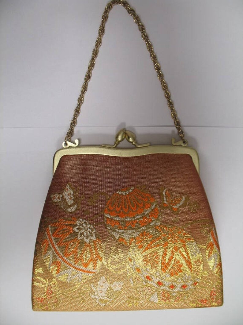 Vintage Japanese Silk Obi Evening Purse Etsy
