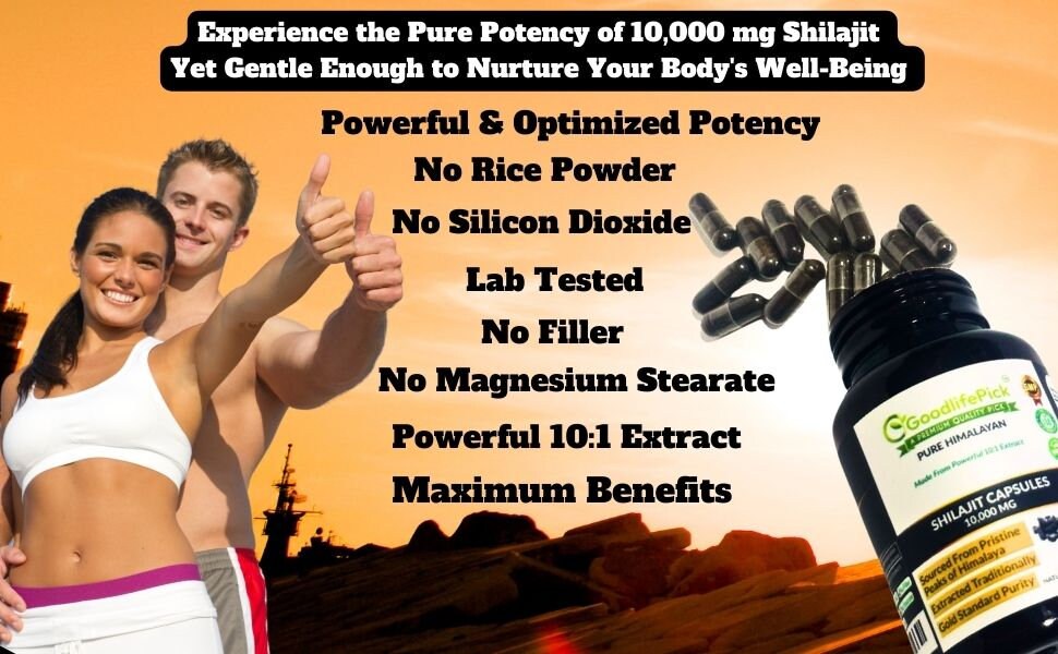 Shilajit Pur 10000 Mg - 90 Gélules, Acide Fulvique, Puissant Complément Naturel - Exp. Avril 2027