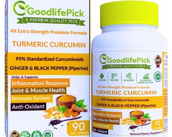 Curcuma, gingembre et poivre noir : 95 % curcuminoïdes, 90 gélules