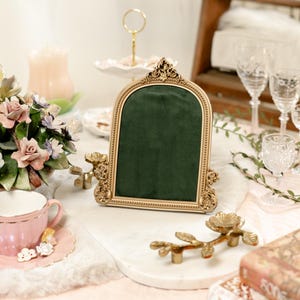 The Gilded Arch Pinboard Velvet Emerald
