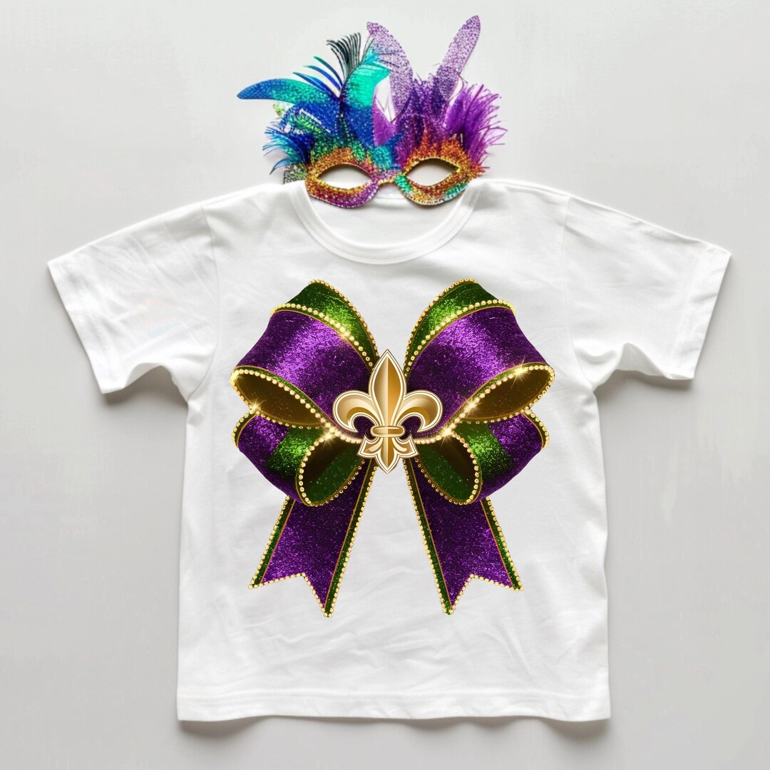 Mardi Gras Sequin Bow Top in Ivory main image 1