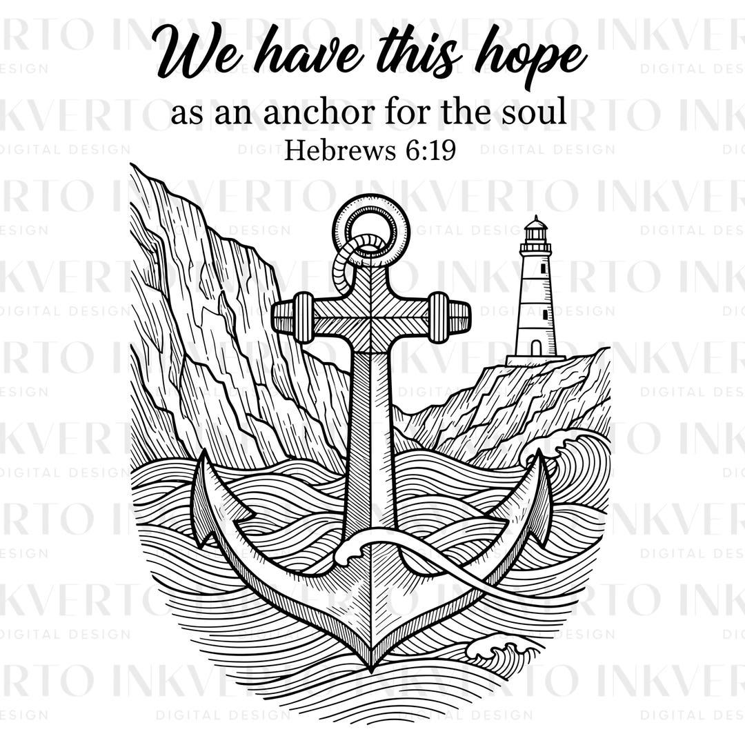 Anchor of Hope PNG Hebrews 6 19 | Christian Bible Verse Design | Faith ...