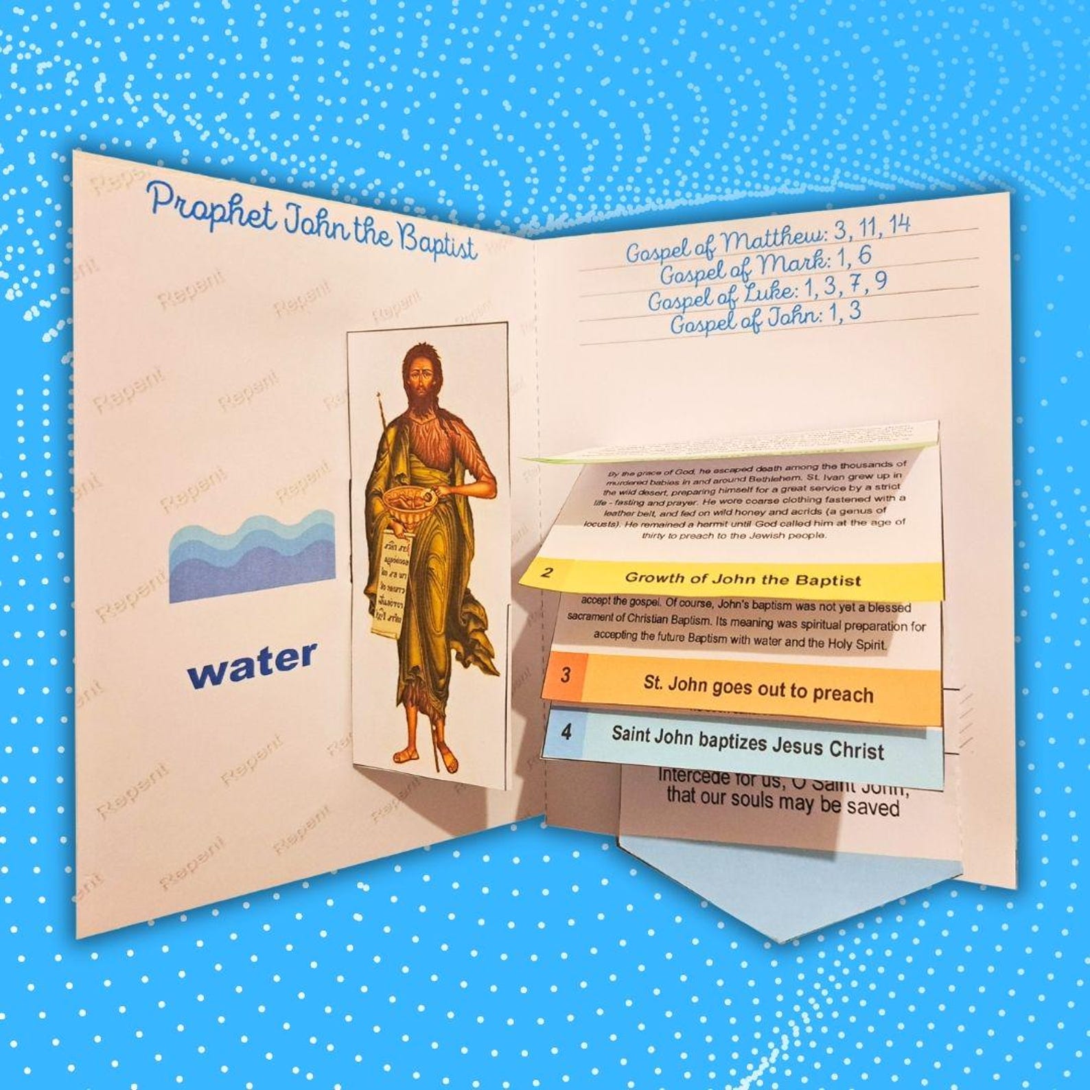 John the Baptist Craft, Sunday School Activity (printable Paper) - Etsy