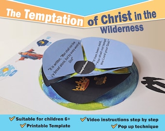 The Temptation of Christ in the Wilderness | Sunday School Lesson | Printable Templates for the Gospel of Luke 4