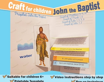Druckbare Bibellektion für Johannes den Täufer - Lustige Kirchenaktivitäten für Kinder, Bibelherstellung