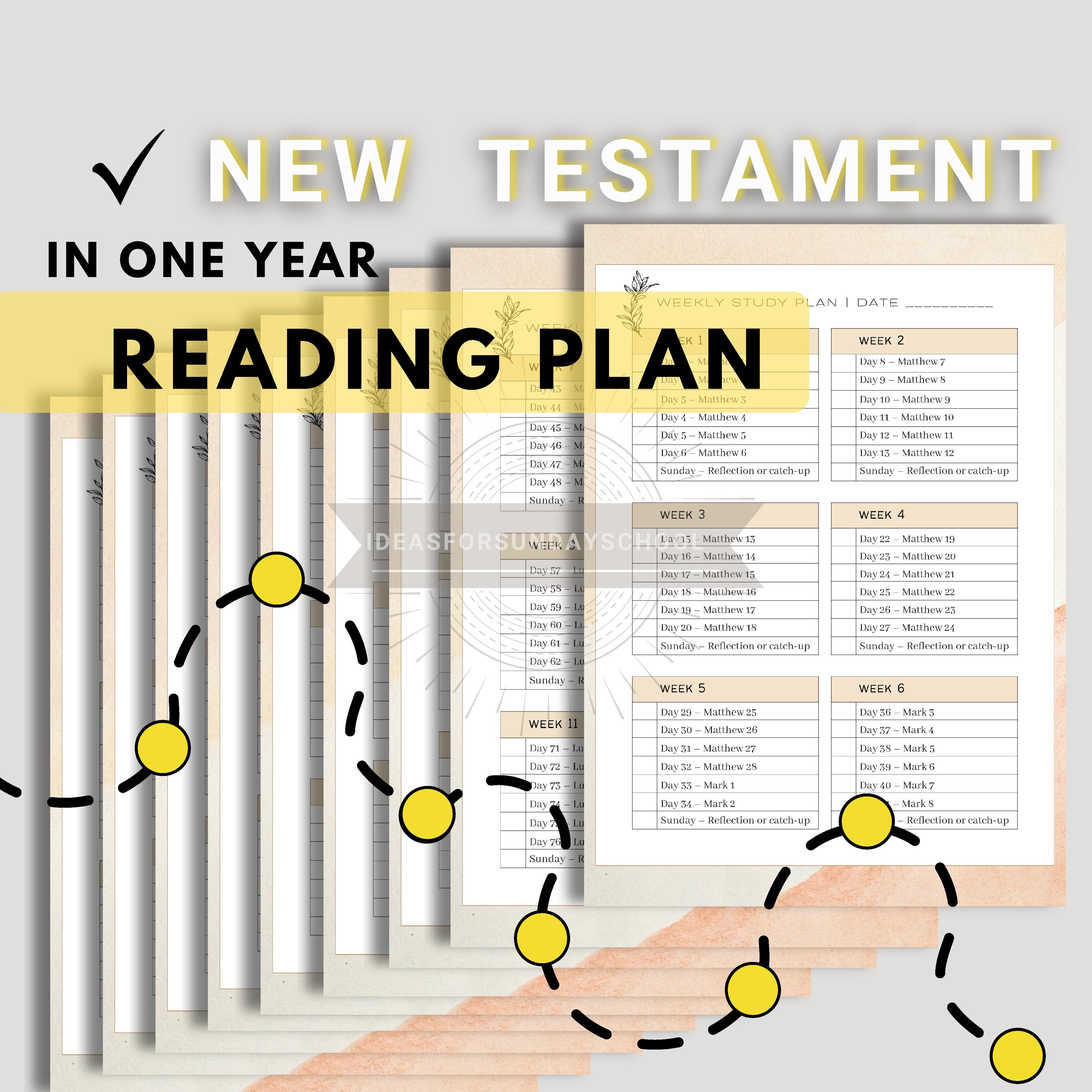 Daily New Testament Reading Plan | Printable One Year Bible Guide ...