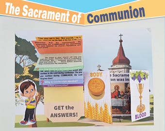 The Sacrament of COMMUNION Bible Craft for KIDS printable activity for Sunday school