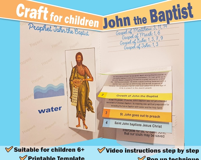 John the Baptist, Bible Story Activity, Mini Book, Sunday School Craft ...