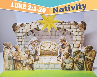 A simple NATIVITY scene made of paper for KIDS for Sunday school lesson