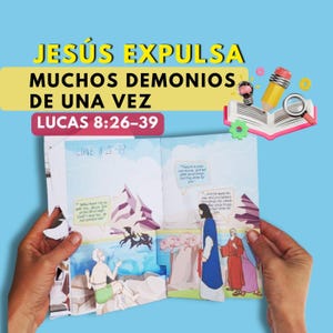 Jesús libera al hombre de muchos demonios – Manualidad bíblica para niños | Escuela dominical | Lucas 8