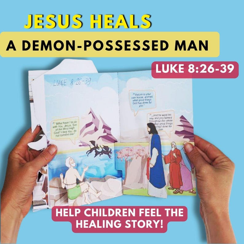 Jesus Heals a Demon-possessed Man 3D Craft, Sunday School, Bible Class ...