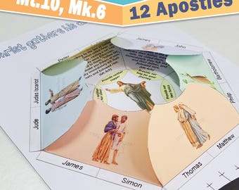 Christ gathers his disciples, 12 Disciples of Jesus Facts Bible Activity for Kids, Sunday School Craft