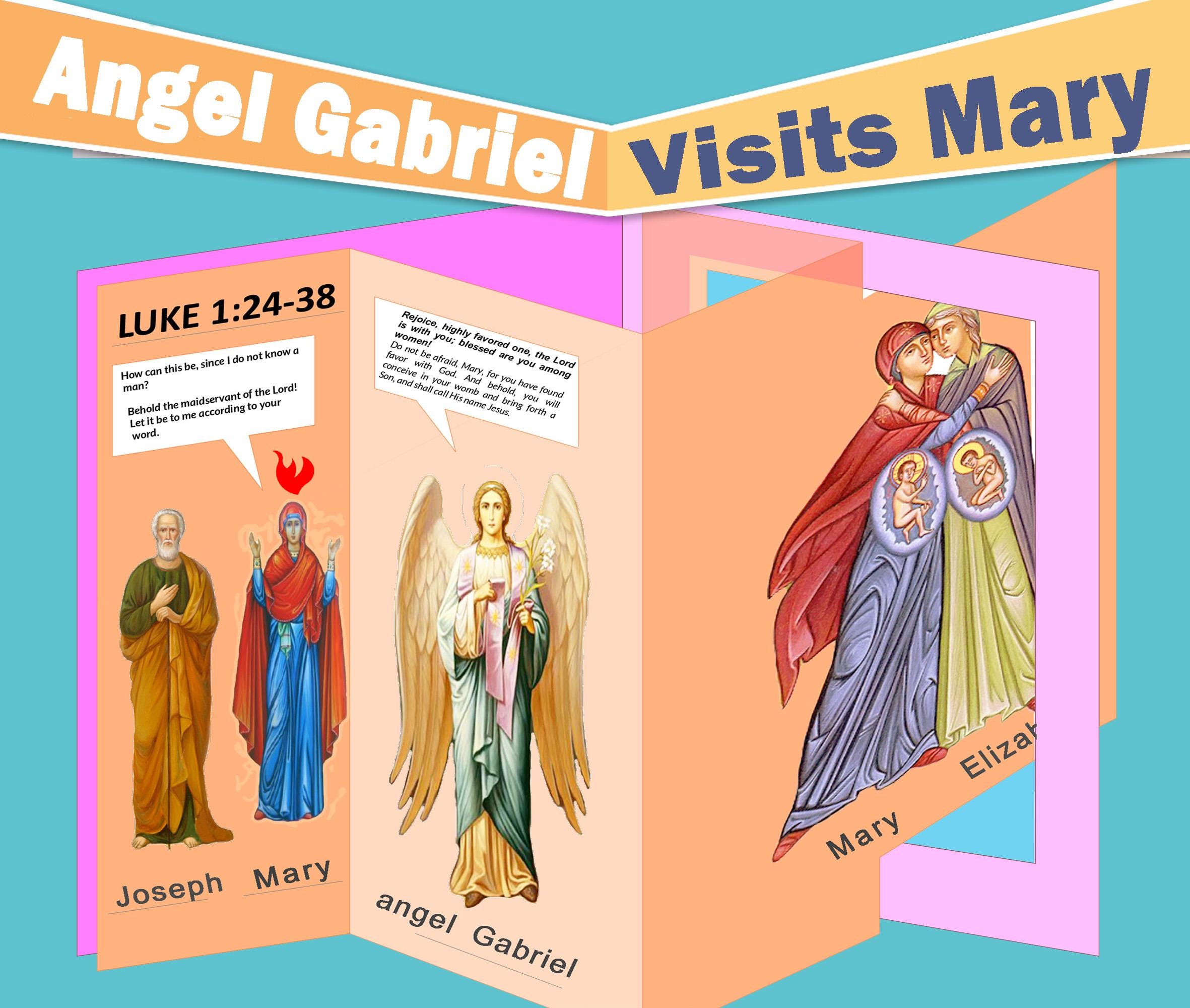 Angel Gabriel Visits Mary printable craft for KIDS Gospel of LUKE