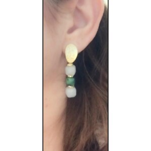 aqua marine and anionite stone earrings, women&#39;s earrings, natural stone earrings, special gift, handmade natural stone earrings