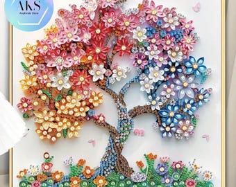 5D DIY Blumen Baum Diamant Kunst Malerei Kits Volle Leinwand Strass Stickerei Kristall Handwerk Kit by Numbers