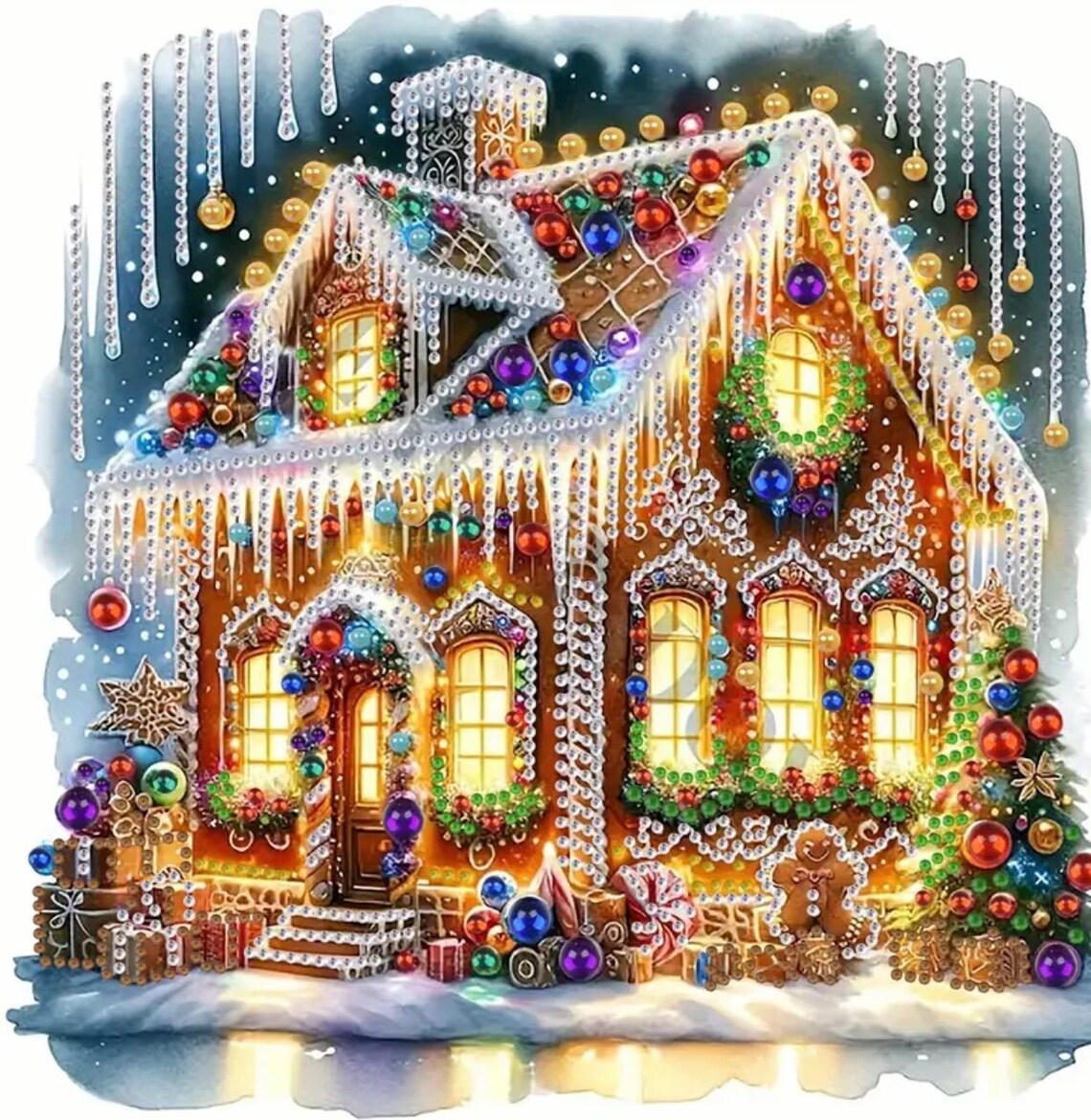 Gingerbread House 5D DIY Diamond Art Painting Kits Full Canvas ...
