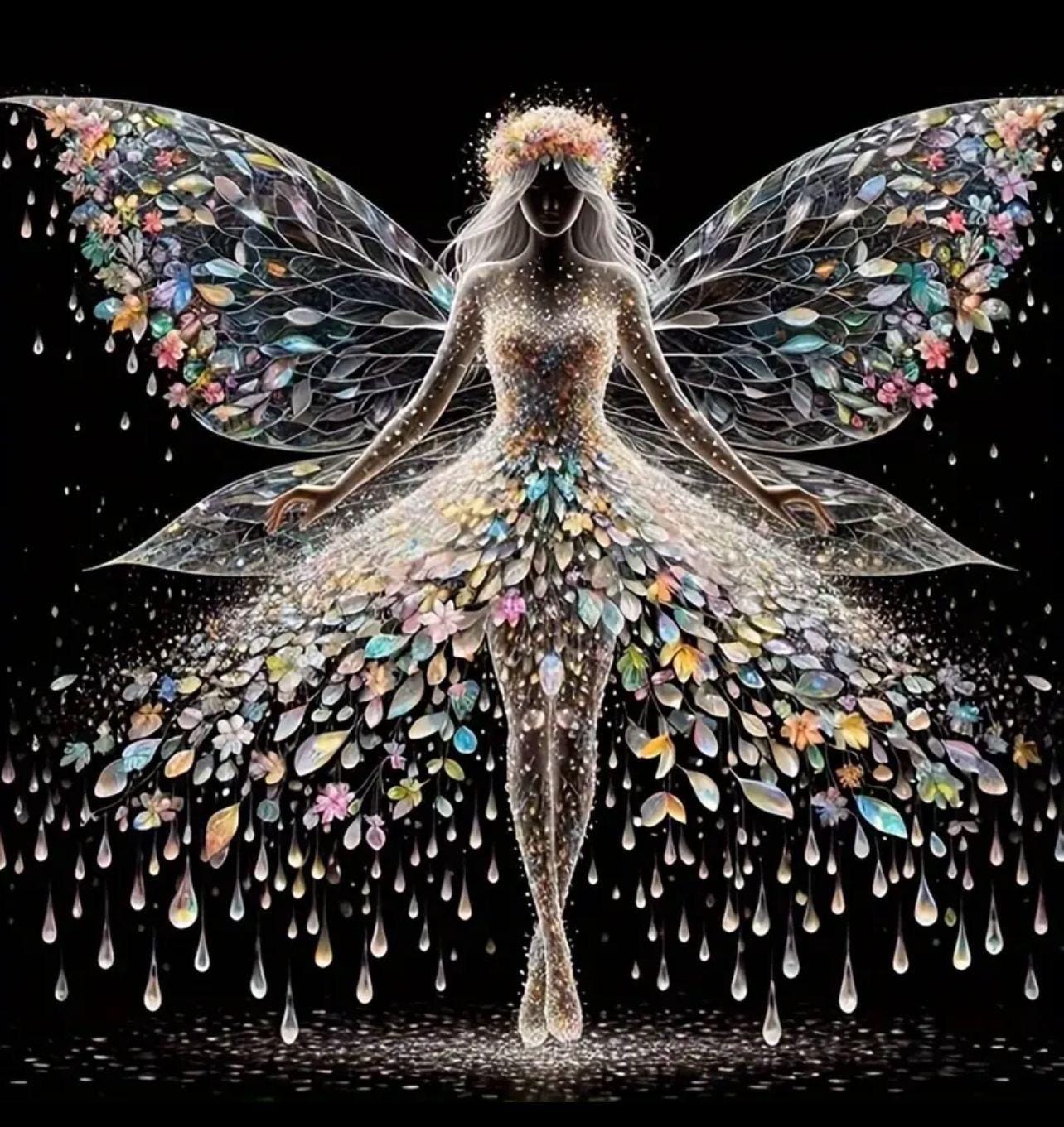 Angel Fairy with Wings 5D DIY Diamond Art Painting Kits Full Canvas Rhinestone Embroidery Crystal Art Kit by Numbers Butterfly Fairies Craft